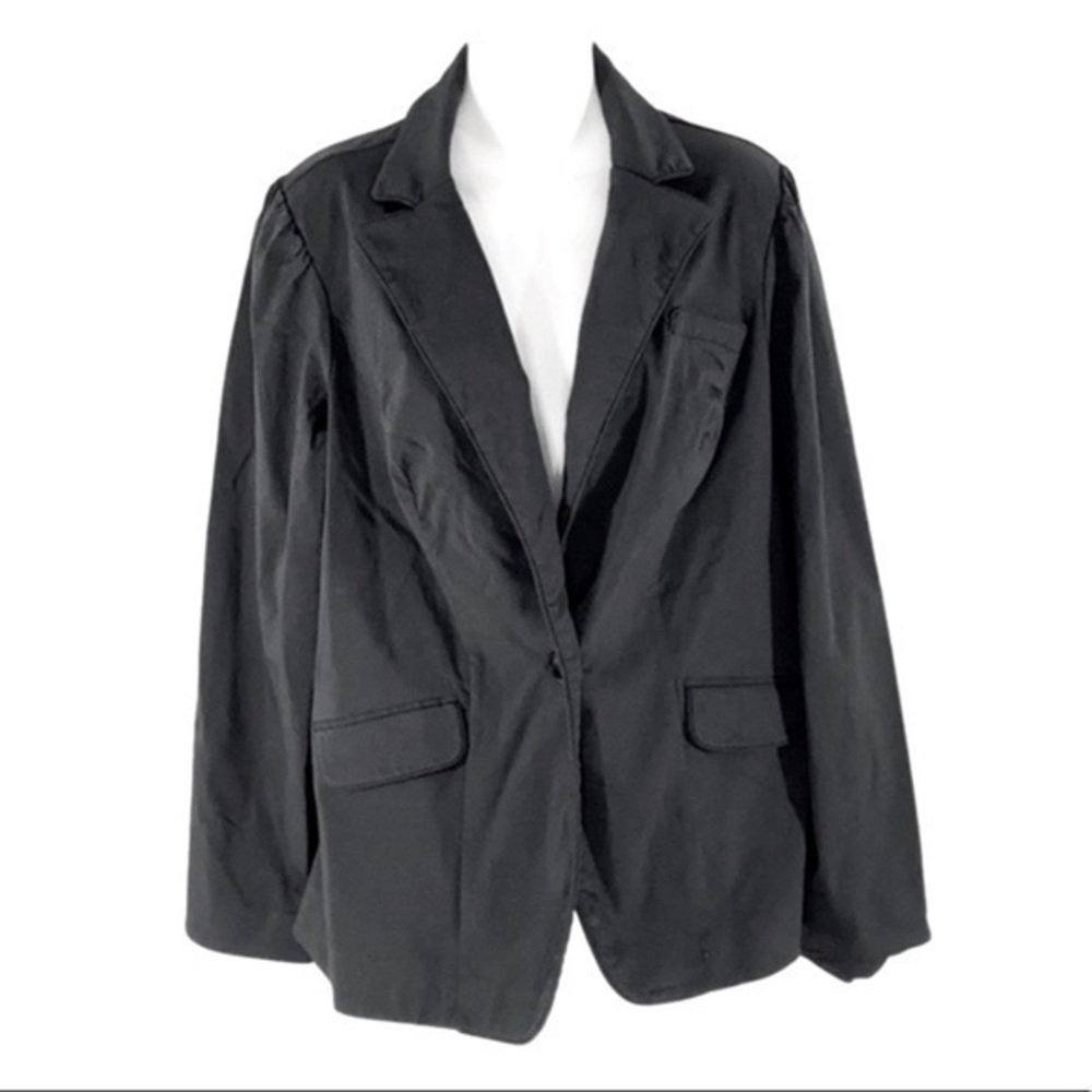 Torrid black stretch one button blazer jacket 1X 14 16